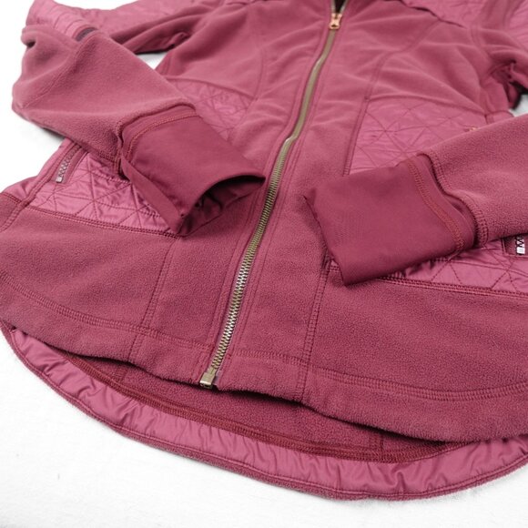 lululemon Fleecy Keen Jacket Women's 6 Removeable Hood Zip Up - Picture 6 of 12